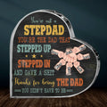Personalized Step Father Crystal Heart - Best Gift Idea For Father's Day - Up to 6 Kids Father