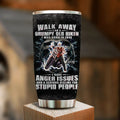Personalized Biker Tumbler - Father's Day Gift Idea For Biker - Walk Away I Am A Grumpy Old Biker