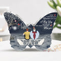 Personalized Memorial Butterfly Acrylic Plaque - Up to 8 People - Memorial Gift Idea For Family - I Wish I Could Climb Up To Heaven To Give You A Big Hug