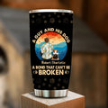 Personalized Dog Dad Tumbler - Father's Day Gift Idea for Dad/Dog Lovers - Up to 4 Dogs - A Guy And His Dog A Bond That Can't Be Broken