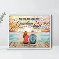 Personalized Memorial Dad Unframed Horizontal Poster - Memorial Gift Idea For Loss Dad - My Dad, My Hero, My Guardian Angel