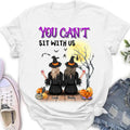 Custom Personalized Halloween Shirt/ Hoodie - Halloween Gift For Friends/ Besties - Up to 5 Girls - You Can't Sit With Us