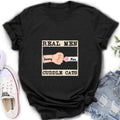 Personalized Cuddle T-Shirt - Up to 6 Cats - Father's Day Gift Idea for Cat Owners - Real Men Cuddle Cats
