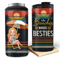 Personalized Besties  4 In 1 Can Cooler Tumbler - Up to 4 People - Gift Idea For Besties/Friends/Beach Lovers - Beach Booze Besties
