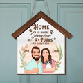 Personalized Cat Wooden Sign - Up to 6 Cats - Gift Idea For Couple/Cat Lovers - Home Is Where Someone Purrs To Greet You