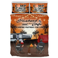 Personalized Tropical Summer Camping Quilt Bed Sets - Gift for Whole Family, Camping Lovers - Couple/Parents With Up To 5 Pets, 4 Kids - Husband And Wife Camping Partners For Life