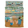 Personalized Sunset Summer Beach Camping Quilt Bed Sets - Couple/Family With Up to 3 Kids And 3 Pets - Best Gift Idea For Camping/Dog/Cat Lover - Together Since 2009