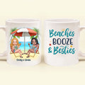 Personalized Beach Girls Bestie Mug - Gift Idea For Beach Lovers/Friends - Beaches Booze & Besties