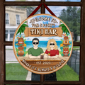Personalized Couple Wooden Sign - Gift Idea for Couple - Welcome To Tiki Bar Where It's Always 5 O'Clock