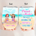 Personalized Beach Friends Wine Tumbler - Gift Idea for Friends/Besties - Friends & Alcohol The Glue Holding The Shitshow Together