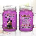 Personalized Witch Woman Mason Jug With Straw - Gift Idea For Besties/Witches/Halloween - Witch By Nature