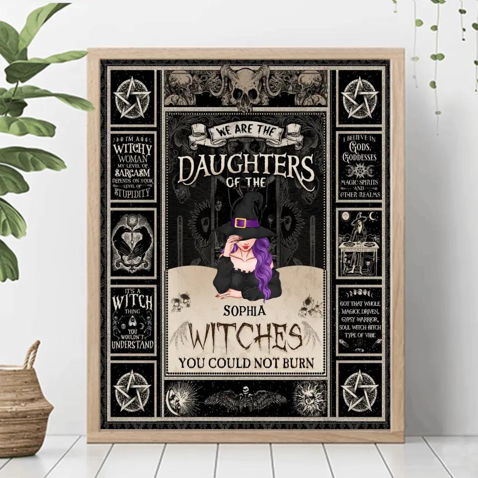 Personalized Witch Poster - Up to 3 Witches - Gift Idea for Halloween - We Are The Daughters Of The Witches You Could Not Burn