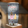 Personalized Memorial Dog Mom Tumbler - Up to 4 Dogs - Memorial Gift Idea For Dog Owner - You Took My Heart With You To Heaven