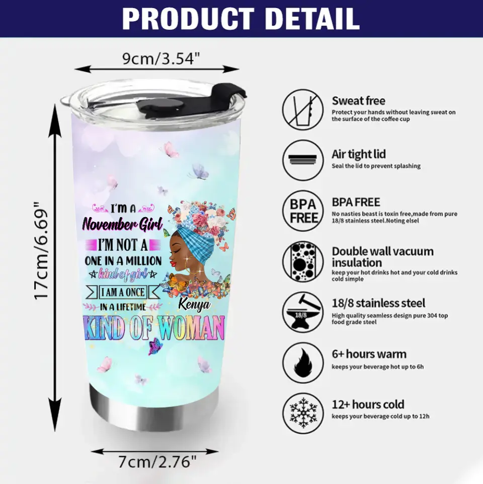 Personalized Birthday Girl Tumbler - Gift Idea For Birthday - I'm A October Girl I'm Not A One In A Million Kind Of Girl