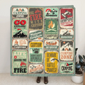 Camping Fleece Throw Blanket/Quilt - Gift Idea For Family/ Camping Lover - Camping Zone
