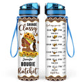 Personalized Sunflower Girl Tracker Bottle - Gift Idea for Black Girl/Black Woman/Afro Black Girl - Savage Classy Bougie Ratchet