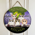 Personalized Cats Circle Door Sign - Gift Idea For Cats Lovers - Up to 5 Cats - Magical Things Are Crafted