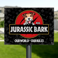 Personalized Dog Metal Sign - Gift Idea For Dog Lover/Dog Owner - Custom Dog's Name - Jurassic Bark - My World - My Rules