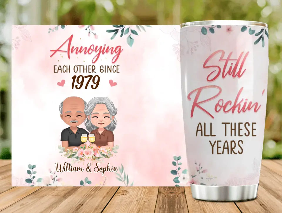 Personalized Couple Tumbler - Gift Idea For Couple/Wedding Anniversary - Still Rockin' All These Years