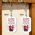Personalized Couple Aluminum Keychain - Funny Gift Idea for Husband From Wife/Couple Gift - My Husband Is A Huge Pain In The Ass