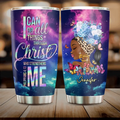 Personalized Birthday Black Girl Tumbler - Gift Idea for Birthday/Friends - I Can Do All Things Through Christ Who Strengthens Me