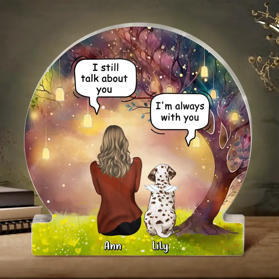 Personalized Memorial Dog Acrylic Plaque - Up to 3 Dogs - Memorial Gift Idea For Dog Mom/Dog Lover - I'm Always With You