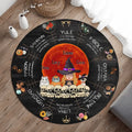 Personalized Witch Mom Round Rug - Best Gift Idea For Halloween/Mom/Pet Lovers - Up to 3 Pets - Winter Solstice