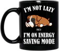 Personalized Dog Coffee Mug - Gift Idea For Dog Lover - Up to 6 Dogs - I'm Not Lazy I'm On Energy Saving Mode