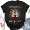 Personalized Halloween Cat Witch Shirt/Hoodie - Up to 4 Cats - Gift Idea For Cat Lovers - Salem Sanctuary for Wayward Cats Ferals and Familiars Welcome