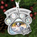 Personalized Pet Memorial Aluminum Ornament - Memorial Gift Idea For Loss Of Pet - Upload Pet Photo - You Left Paw Prints On My Heart