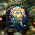 Personalized Camping Couple Wooden Ornament - Gift For Couple/Camping Lover - Life Is Better Around The Campfire