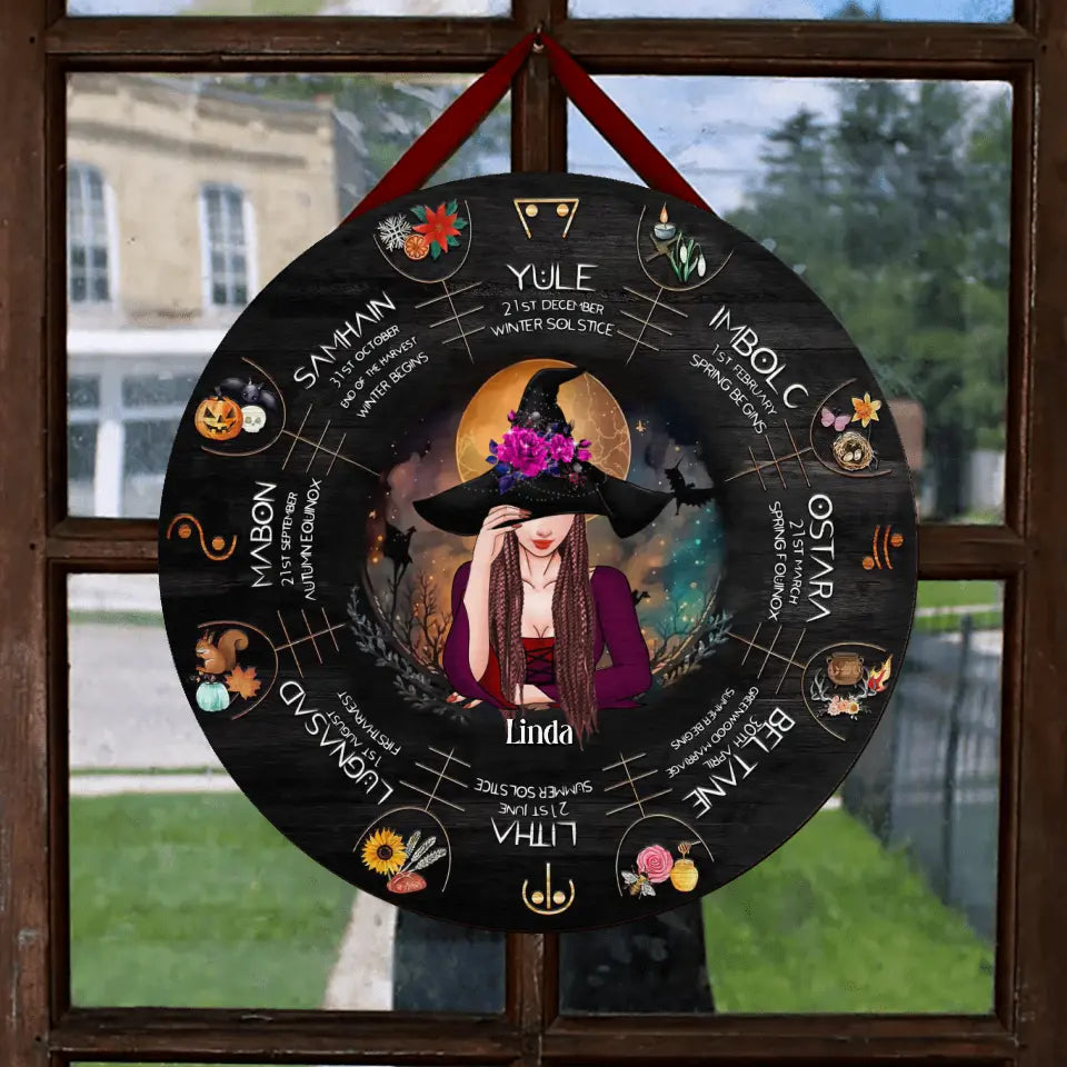 Custom Personalized Witch Wooden Sign - Gift Idea For Halloween/Wicca Decor/Pagan Decor