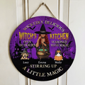 Personalized Witch Circle Door Sign - Halloween/Witch/Pagan/Wicca Decor/Pet Lovers Gift With Up to 6 Pets - Wickedly Delicious Witch's Kitchen