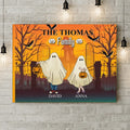 Personalized Halloween Ghost Family Canvas - Halloween Gift For Couple/Family - Up to 5 People With 4 Pets - The Thomas Family