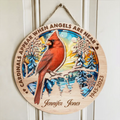 Personalized Memorial Circle Wooden Sign - Family Loss Cardinal Infinite Love Sign Gift Idea - Cardinals Appear When Angels Are Near