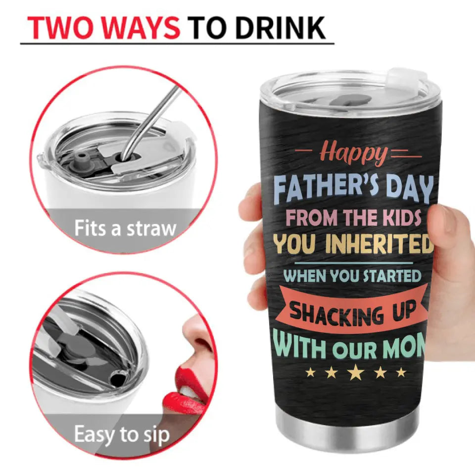 Personalized Stepdad Tumbler - Up to 10 Children - Gift Idea For Father's Day - We Realize That We're Not Biologically Related