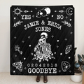 Personalized Couple Ouija Board Fleece Throw Blanket/Quilt - Memorial Gift Idea For Halloween - Goodbye