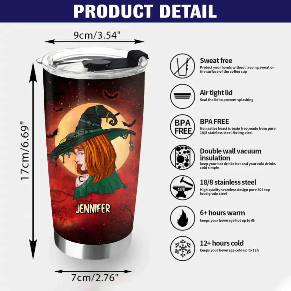 Personalized Witch Tumbler - Gift Idea For Witch Lover/Halloween - When They Saw My Head Down They Thought They'd Won
