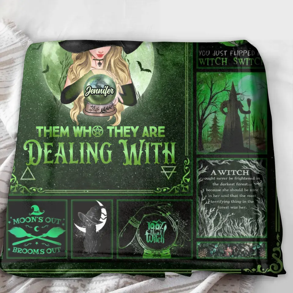 Personalized Witch Fleece Throw Blanket/Quilt - Halloween Gift Idea for Witch Lovers - Sometimes You Have To Put On The Hat