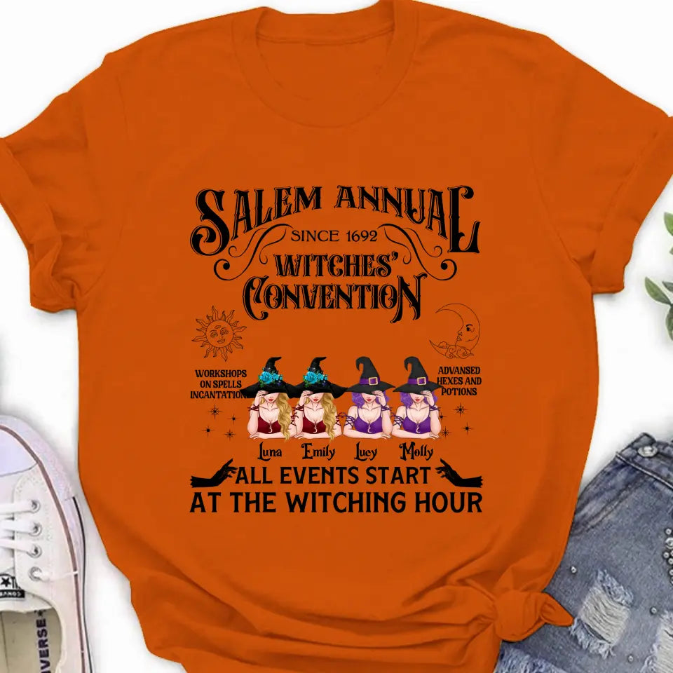 Personalized Halloween Witch Shirt/Hoodie - Gift Idea For Halloween/Besties - Up to 4 Witches - Salem Annual Since 1692 Witches' Convention