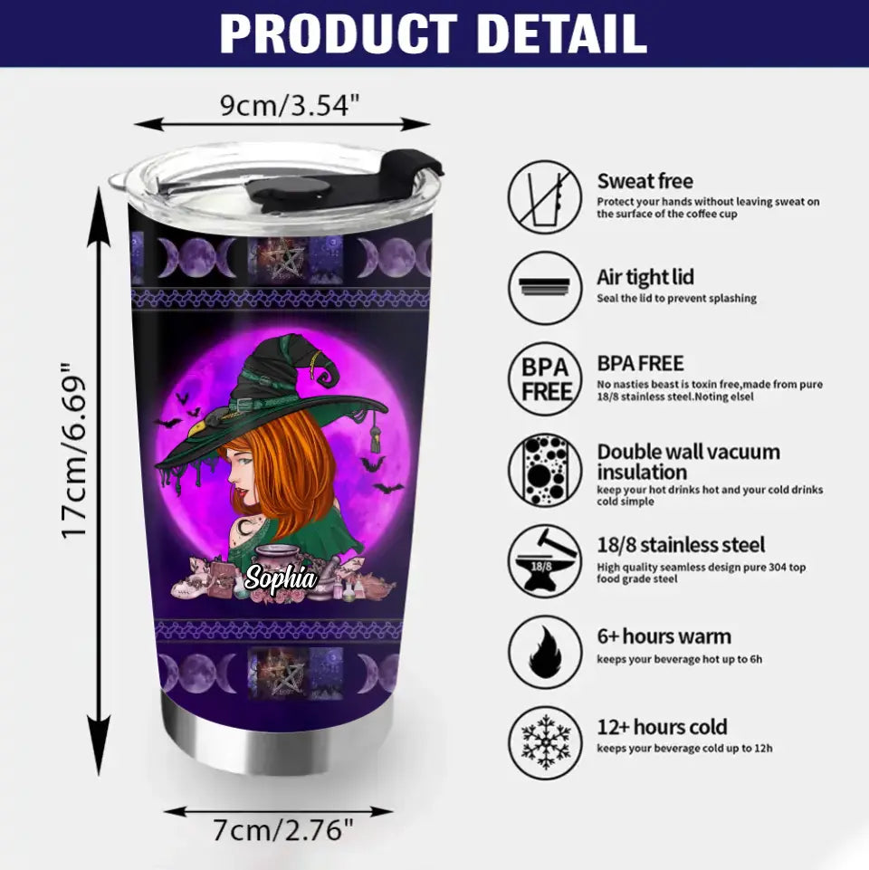 Personalized Witch Tumbler - Gift Idea For Halloween/Witch Lovers - I'm Not A Bad Witch I'm A Real Witch