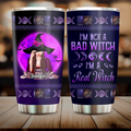 Personalized Halloween Witch Tumbler - Gift Idea For Halloween/Witch Lovers - I'm Not A Bad Witch I'm A Real Witch