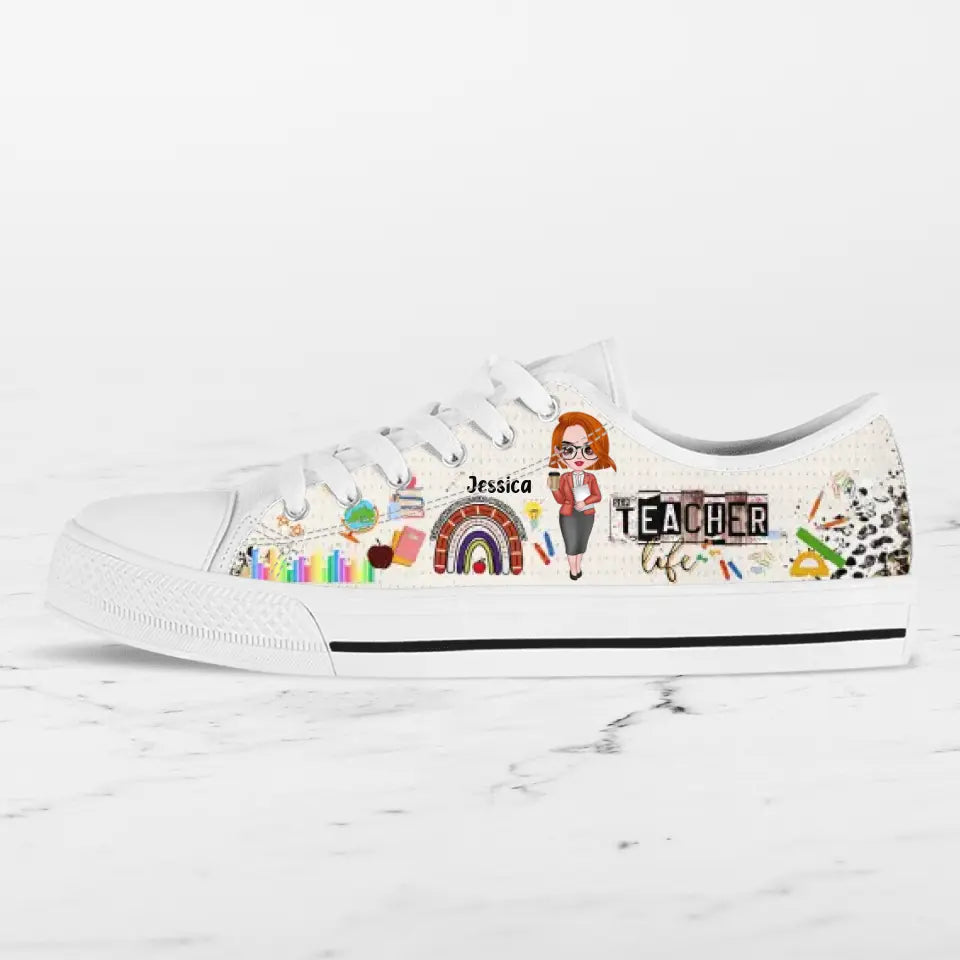 Personalized Teacher Low Top Sneakers - Gift Idea For Teacher's Day/ Birthday/ Friend