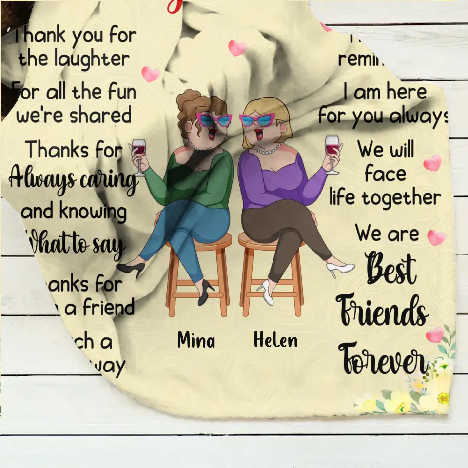 Personalized Old Friends Pillow Cover/Fleece Throw Blanket/Quilt - Gift Idea For Friends/Sisters - To My Old Friend Thank You