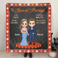 Personalized Wedding Fleece Throw Blanket/Quilt - Anniversary/Wedding Gift Idea for Couple - Years Of Marriage