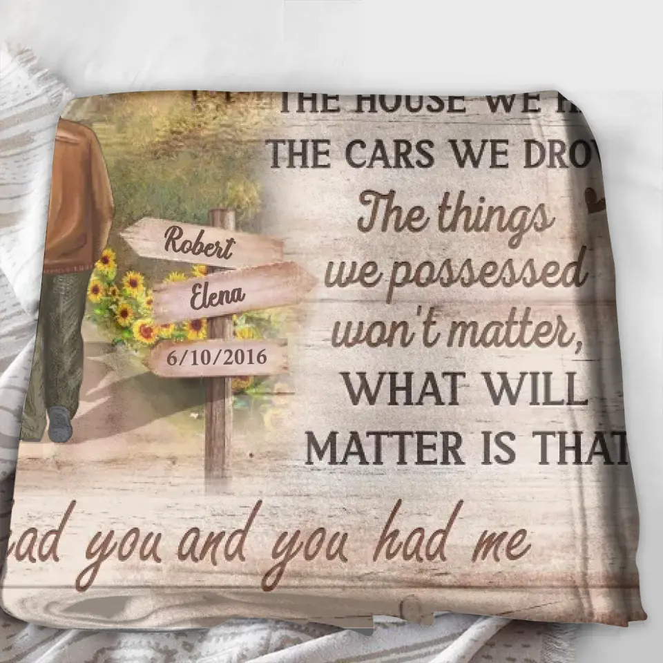 Personalized Couple Fleece Throw Blanket & Quilt - Gift Idea For Couple/Husband & Wife - When We Get To The End Of Our Lives Together