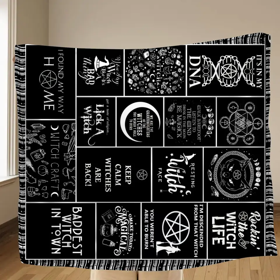 Halloween Witch Fleece Throw Blanket & Quilt - Halloween Gift Idea For Witch Lovers - Keep Calm Witches Are Black