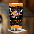 Personalized Grandma & Grandkid Witch Tumbler - Halloween Gift For Grandkid - Up to 4 Kids - I Am Witch Of My Little Monsters