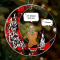 Personalized Memorial Pet Acrylic Ornament - Up To 3 Dogs/Cats - Memorial/Christmas Gift Idea for Dog/Cat Owners - I Love You To The Moon & Back
