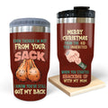 Personalized Step Father Triple 3 In 1 Can Cooler - Christmas Gift Idea For Bonus/Step Dad - Up to 6 Kids - We Know You've Still Got Our Back
